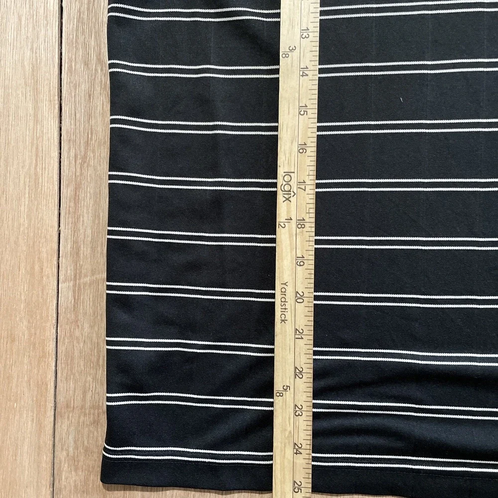 PGA Tour Shirt Mens Medium Black Gray Short Sleeve Golf Polo Lightweight Comfort